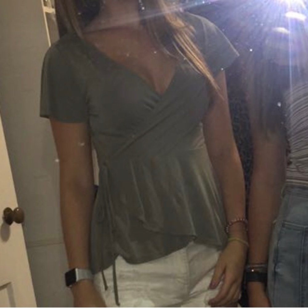 Green low cut top